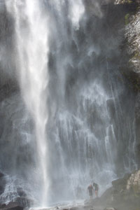 Climbing to the waterfall